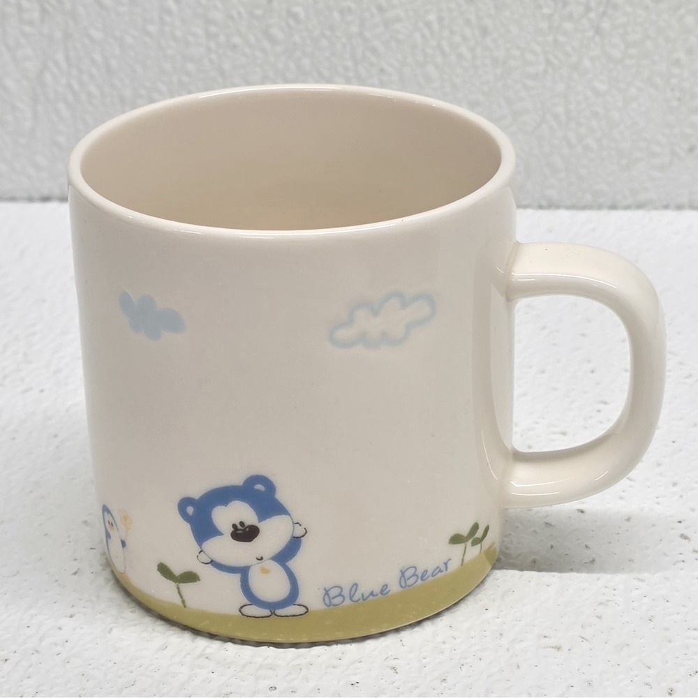 Morning Glory Blue Bear & Blue Penguin Mug Made In Korea